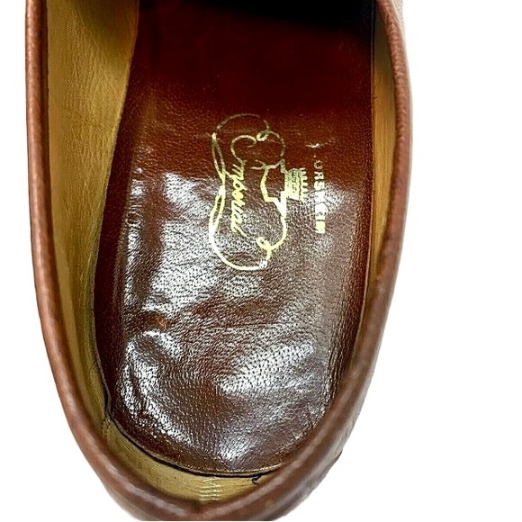 Vtg Florsheim Imperial Mens US 8D Brown Leather Loafers Slip-On Classy Shoes - Picture 10 of 11